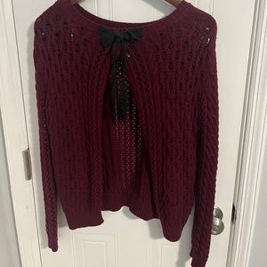 Burgundy Knit Cardigan